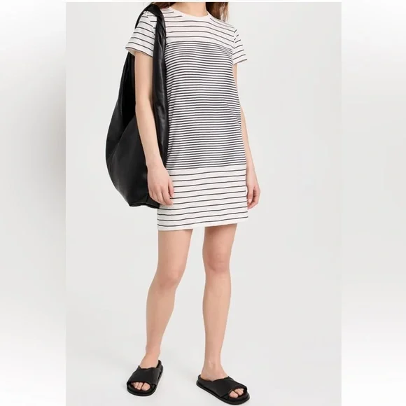 ATM Variegated Stripe Short Sleeve T-Shirt Dress NWT - Picture 4 of 13
